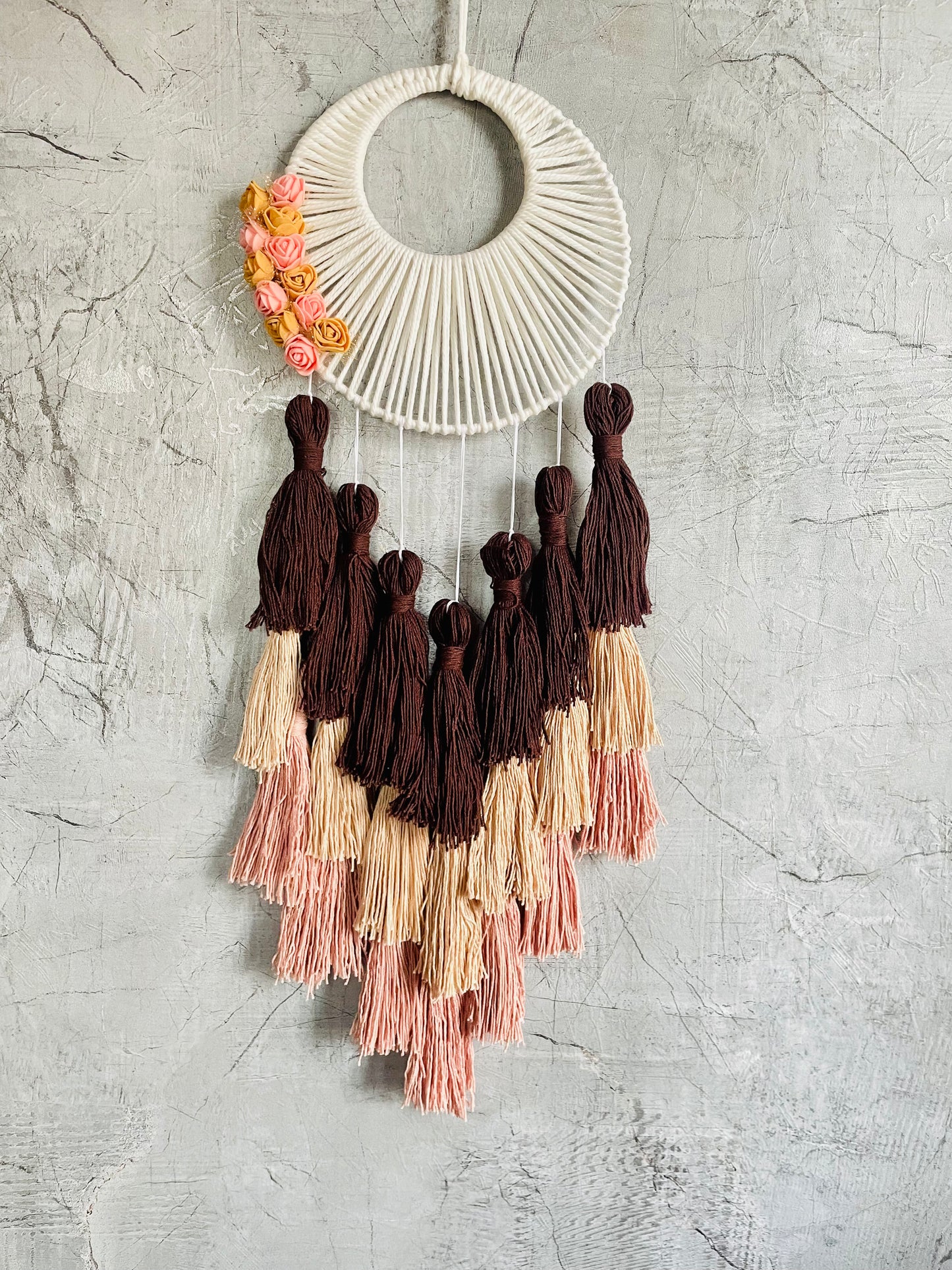 Macrame Pom Pom Wall Hanging