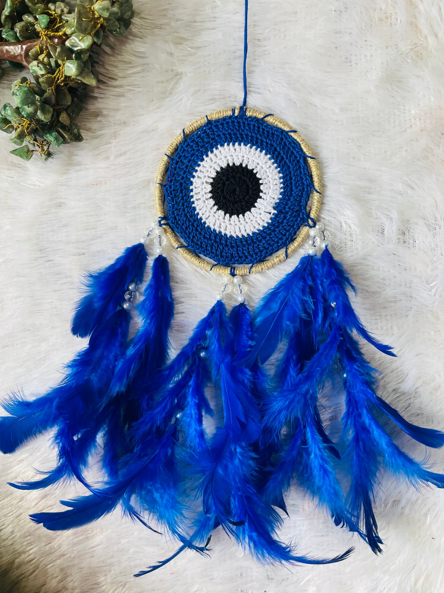 Dark Blue Evil Eye Car Hanging Dreamcatcher