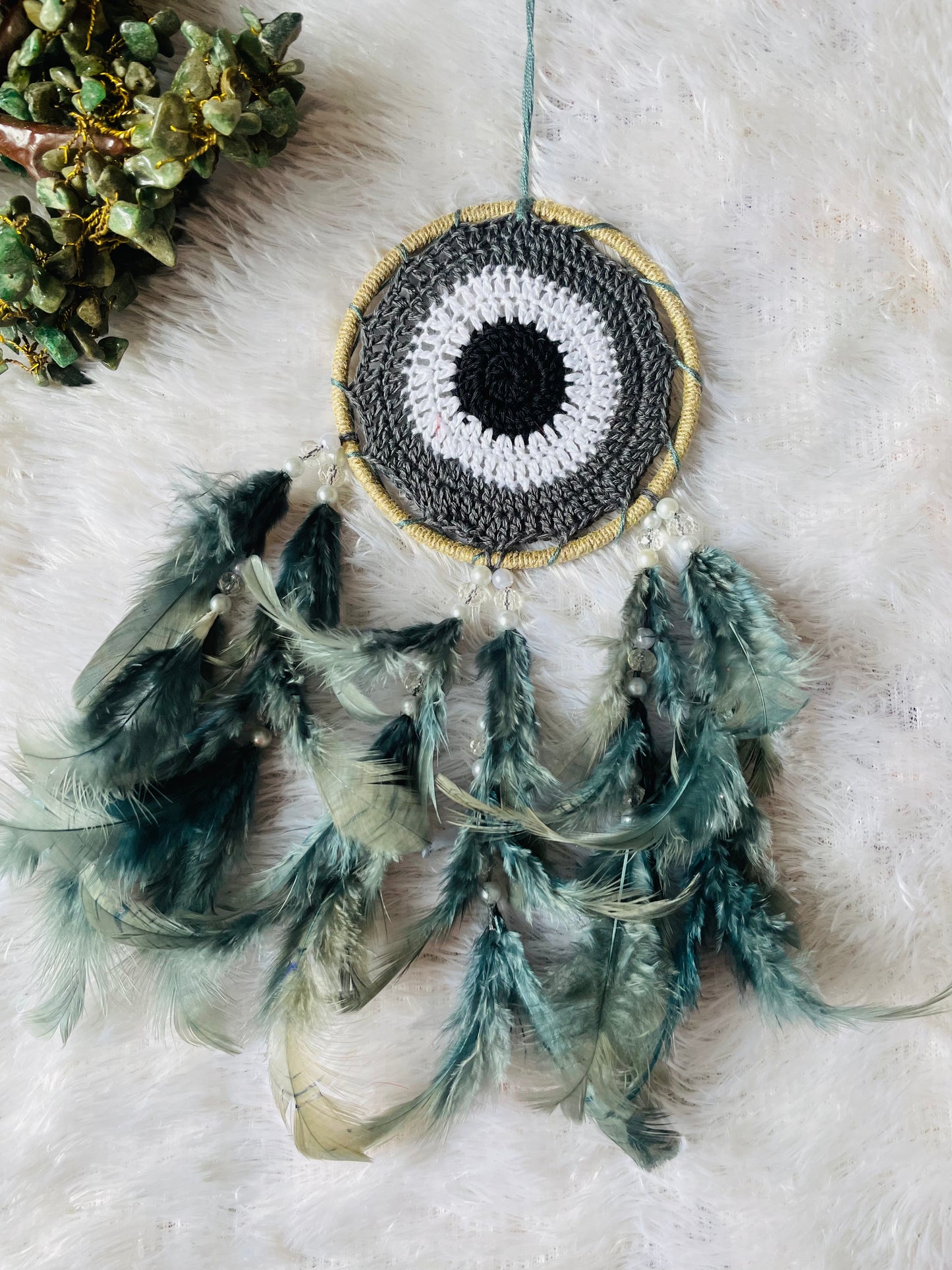 Grey Evil Eye Car Hanging Dreamcatcher