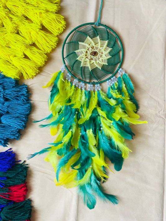 Green Yellow Spiral Dreamcatcher