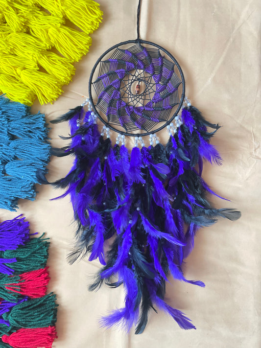 Purple Black Spiral Dreamcatcher