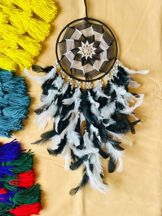 White & Black Spiral Dreamcatcher