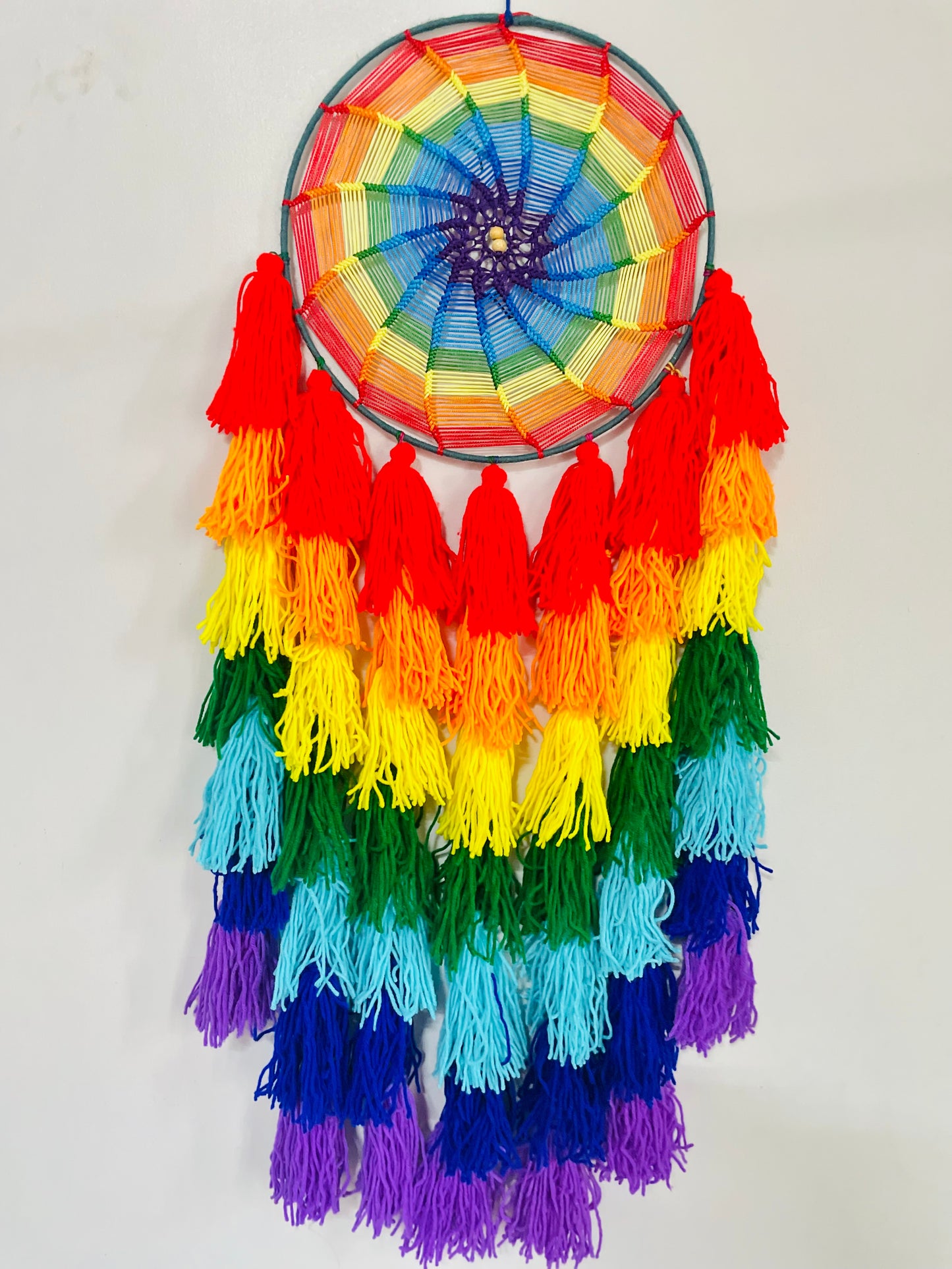 Rainbow Pom Pom Wall Hanging Dreamcatcher