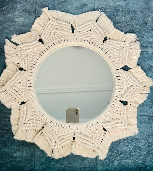 Boho Macrame Mirror