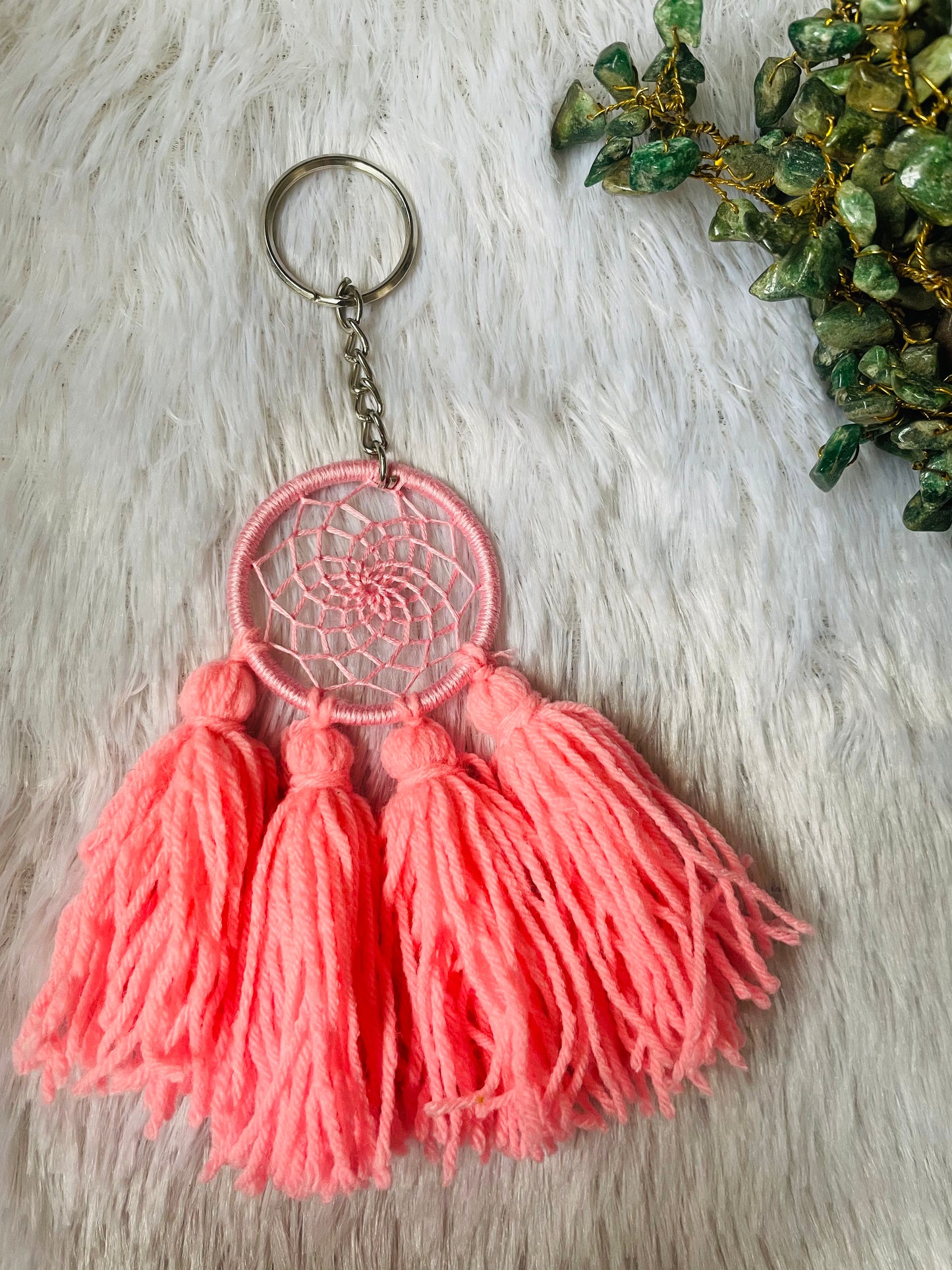 Pink Pom Pom Keychain