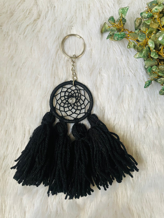 Black Pom Pom Keychain