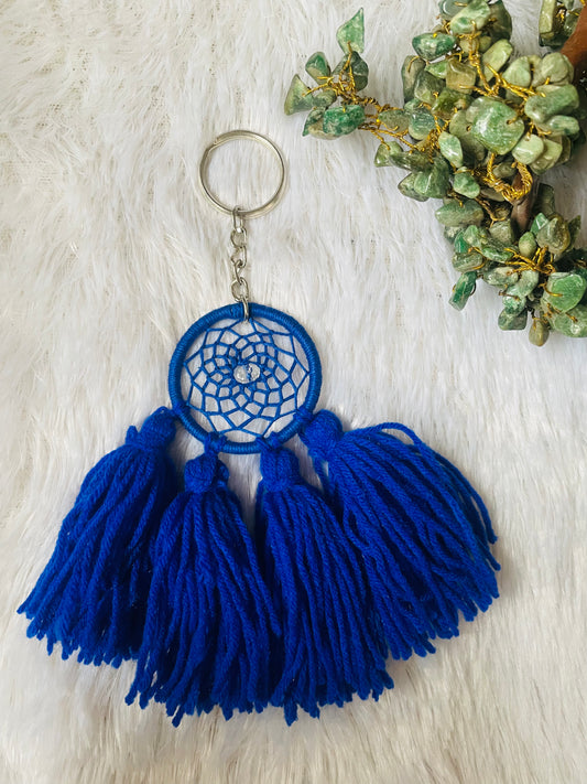 Blue Pom Pom Keychain