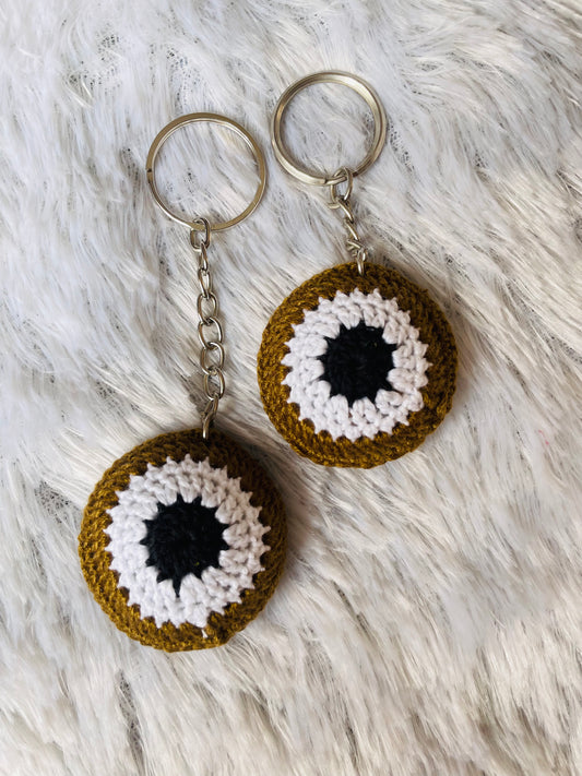 Brown Evil Eye Keychain