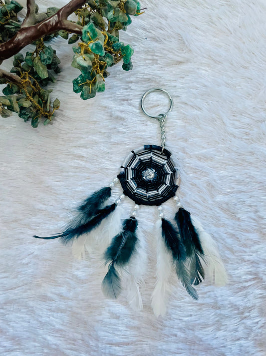 Black-White Keychain Dreamcatcher