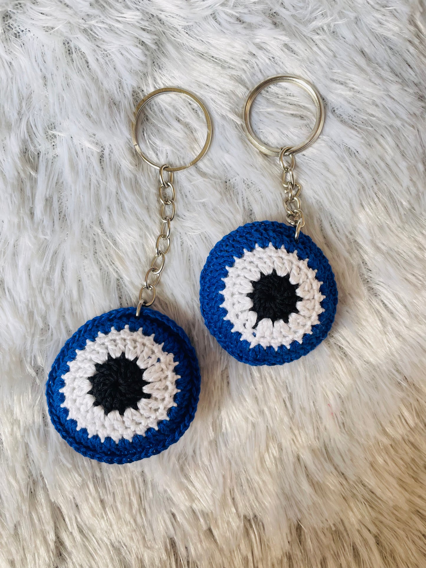 Dark Blue Evil Eye Keychain