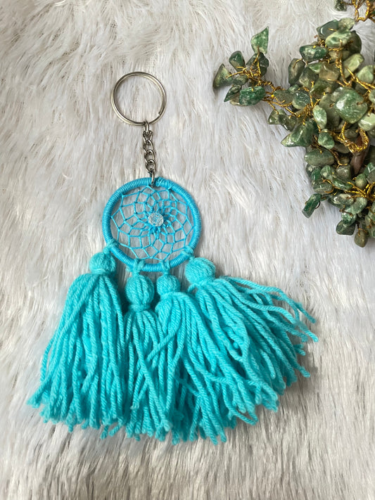 Light Blue Pom Pom Keychain