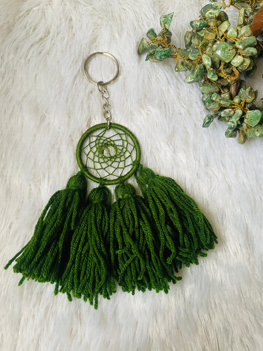 Mehndi Green Pom Pom Keychain