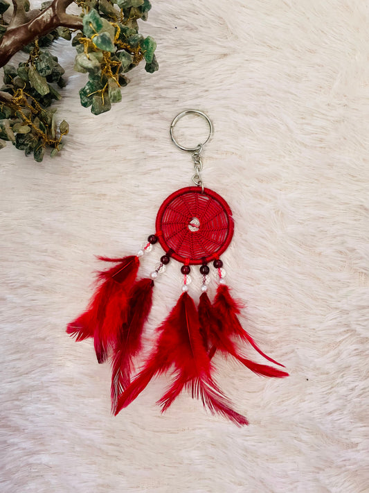 Maroon Keychain Dreamcatcher