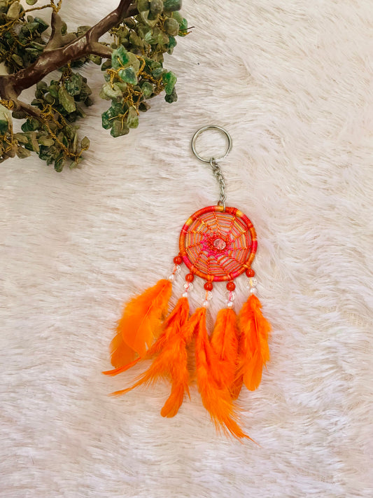 Multi Orange Keychain Dreamcatcher