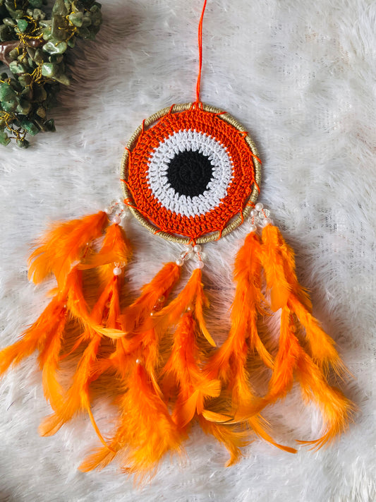 Orange Evil Eye Car Hanging Dreamcatcher