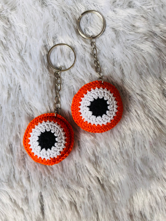 Orange Evil Eye Keychain