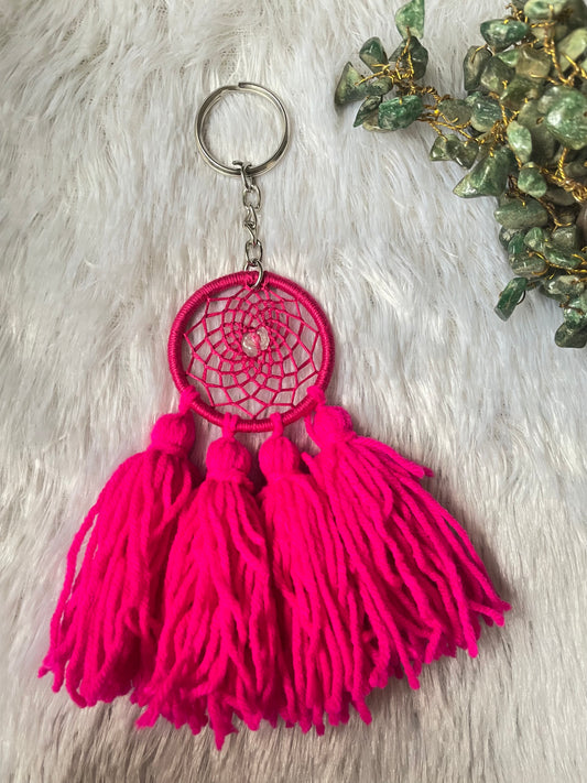 Pink Pom Pom Keychain