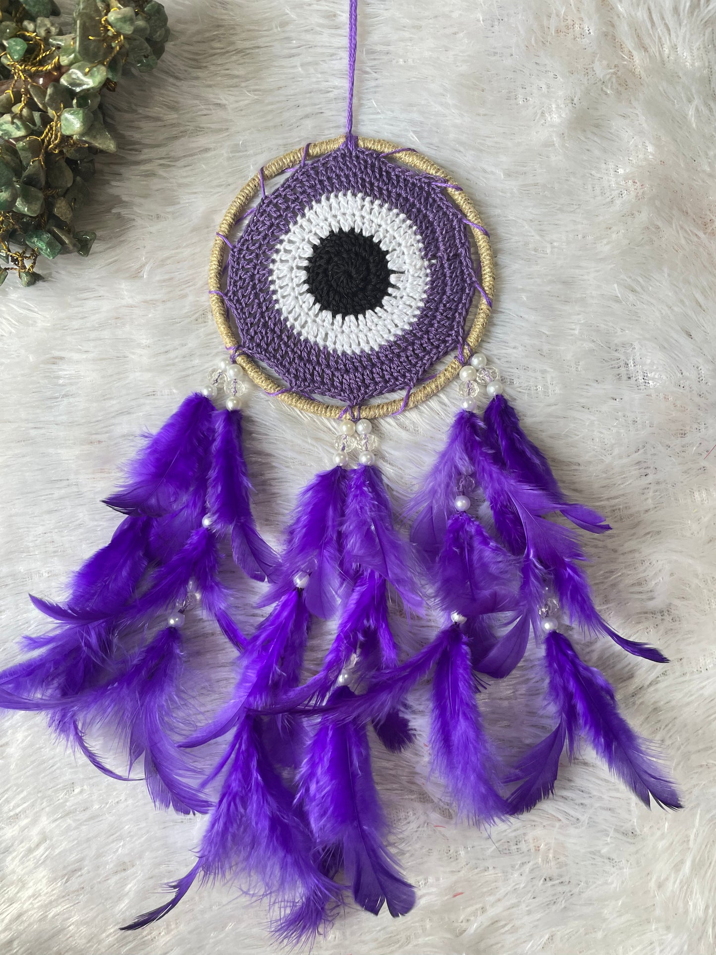 Purple Evil Eye Car Hanging Dreamcatcher