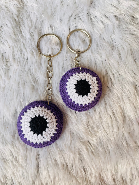 Purple Evil Eye Keychain