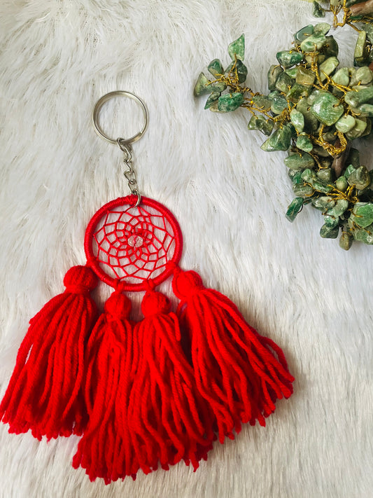 Red Pom Pom Keychain