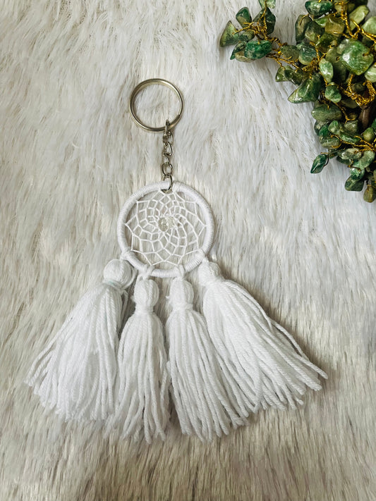 White Pom Pom Keychain