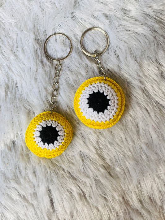 Yellow Evil Eye Keychain