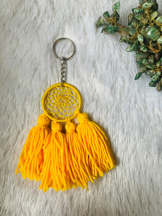 Yellow Pom Pom Keychain